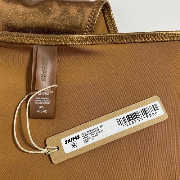 Skims Bikini Bottoms Women's 4X Penny Copper Bronze Brown String Cheeky NEW - Picture 12 of 15